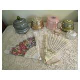 Vintage Powder / Music Boxes, Fans, Trinket Box Vintage Powder / Music Boxes, Fans, Trinket Box