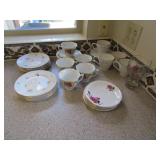 Minuet Plates, Fine Porcelain China Cups And Minuet Plates, Fine Porcelain China Cups And