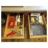 Contents Of Drawers, Knives, Cork Jet, Salt & Contents Of Drawers, Knives, Cork Jet, Salt &