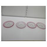 4) Pale Pink Outline Glass Plates