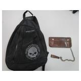 Leather Wallet with Chain, Harley Davidson Cross-