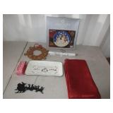 Christmas Decorations, Family Platter, Ribbon,