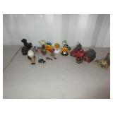 Miniature House Ornaments, Plastic Ducks, Small