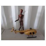 Moveable Figure for Drawing, Helecopter Wooden Toy