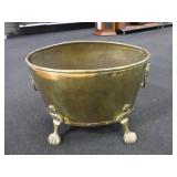 Brass Bin With Lion Head Handles