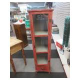 Red Cabinet With Glass Door