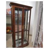 Lighted China Hutch With Glass Shelves