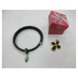 Leather Sterling Turquoise and Pendant