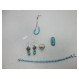 Sleeping Beauty Turquoise Bracelets, Earrings, and