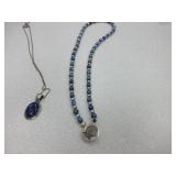 2) Carolyn Pollack Necklaces with Lapis Stone