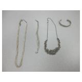 Sterling Silver Necklaces, Cuff, Liquid Necklace