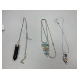 Sterling Turquoise Arrow, Sterling Onyx, Sterling