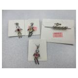 Birthstone Children Pendents, Seahorse Earrings,