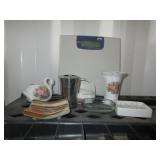 Floral Bathroom Accent Dishes, Toothbrush Holder,