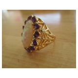 Fashion ring with Purple Stones Surrounding