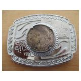 Belt Buckle with Coin Center