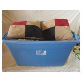Large Tote with Throw Pillows and Blankets