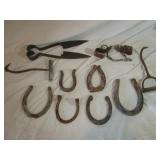 Old Horseshoes, Cow Hobbles, Hay Hooks,