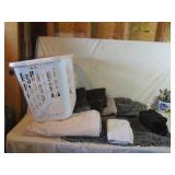 Bath Towels, Mat, Laundry Basket, Shower Curtain