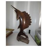 Wooden Swordfish Display Piece