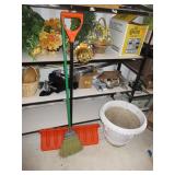 Planter Pot with Shovel and Broom