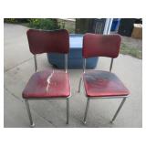 2) Vintage Chrome Kitchen Chairs