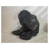 Black Leather Ariat Cowboy Boots - 7.5 C