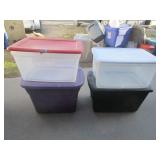4) Storage Totes with Lids