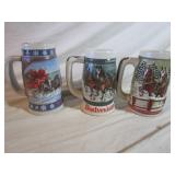 Budweiser Holiday Steins