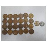 25) Wheatback Penny, 1) Steel Penny