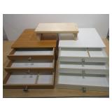 2) 3 Drawer Storage,  Wood Shelf
