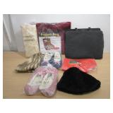Project Bag, 2) Pairs Of Slippers, 2) Hats