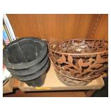 Metal Decorations: Planters, Fruit Basket, Candle