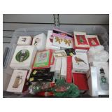 Large Tote of Hallmark Keepsake Ornaments: Santa