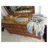 Round Wall Mirror, Wall Art, Gold Shelf