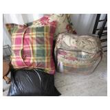 Plaid and Floral Bedding