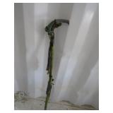 Green Cane with Antler and Feathers