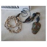 Shell and Face Bead Necklaces