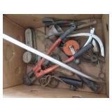 Tin Snips, Bolt Cutters, Machete, Various Tools