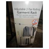 2) Adjustable Garment 2-Tier Rolling Rack
