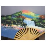 Painted Fan, Display Fan, Elephant Art,