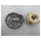 Ram Metal and Antler Belt Buckles