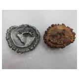 Metal Elk and Dogs Antler Belt Buckles
