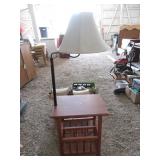 Side Table and Lamp Magazine Holder Combo