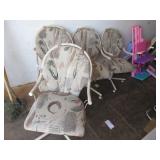 4) Rolling Cushioned Dining Chairs