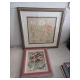 Framed Painted Artwork, Floral Artwork