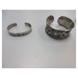 2) Metal Cuff Bracelets
