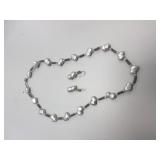 Sterling Silver Earring and Necklace Set