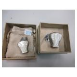 Elephant Carved Ring and Necklace Pendant