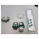 Turquoise Cuff Bracelets, Earring Sets, Necklace